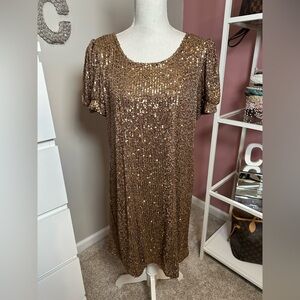 Cable & Gauge Gold Sequin Dress